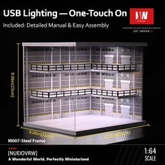 Diorama 1/64 Diecast Car Garage Model LED Lighting Car Display Building Scene US