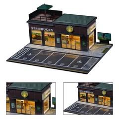 Diorama 1:64 Car Parking Lot Models LED Lighting City Repair Shop Scene Display