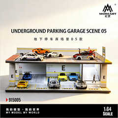 1/64 Diorama Diecast Garage Model LED Lighting Parking Lot Display Case Model US