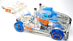 2017 HOT WHEELS X-RAYCERS RIG STORM CLEAR 2 3/4″ DIECAST SEMI CAB W BLUE ORANGE