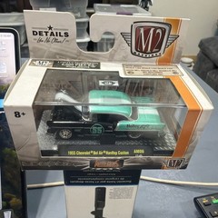 M2 MACHINES 1955 CHEVROLET BEL AIR HARDTOP CUSTOM AM06 AQUA BLACK HOLLEY