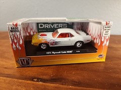 Rare M2 1971 Plymouth Cuda Hemi White with flames. Never opened! Box is great