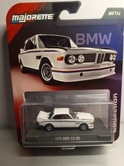Majorette 1975 BMW 3.0 CSL White Diecast 1:64 Scale Rubber Tires Showcase New