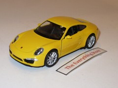 WELLY PORSCHE 911 (991) CARRERA S 4.5 INCHES LONG YELLOW FREE SHIP USA