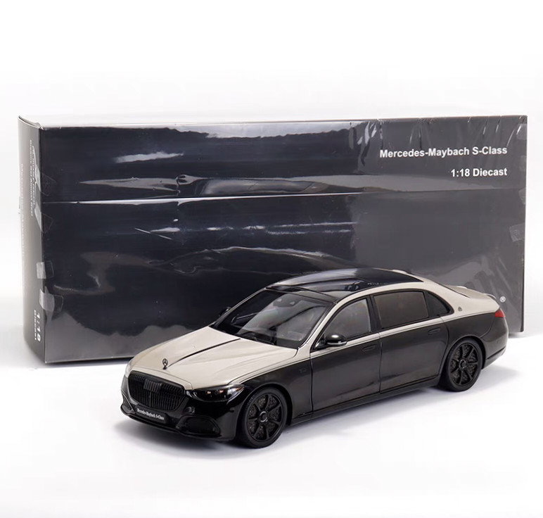 Almost Real 1/18 Mercedes Maybach S-Class S680 2023 Black Silver Car Model