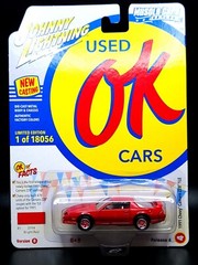 Johnny Lightning OK USED CARS- 1991 Chevrolet Camaro Z28 1LE (Red)