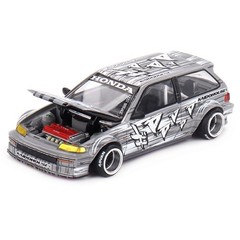 1/64 Kaido House x Mini GT Honda Civic (EF) Kaido Manga V1 Silver KHMG260