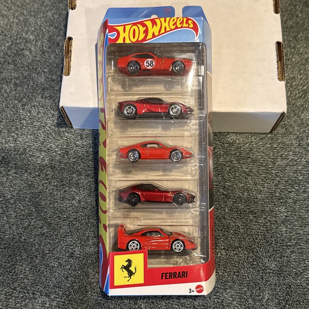 Ferrari Hot Wheels 5-Pack Die-Cast Toy Cars Set Mattel