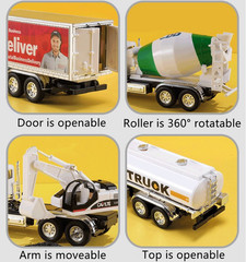 1:50 Alloy+Plastic Engineering Truck Model Car Diecast Kids Toy Gift Pull Back