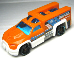 2012 HOT WHEELS RESCUE DUTY EMERGENCY ORANGE 1:64 DIECAST 3″ FIRE TRUCK W/ BLUE