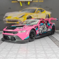 1:24 Ford Mustang GT3 WASA Co-branded Alloy Car Model Sound and Light Toy Car