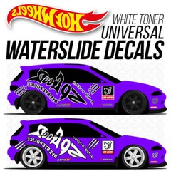 1/64 NO GOOD RACING SHARK Custom White Toner WaterSlide Decal for Hot Wheels