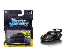 RWB 993 911 MATT BLACK 1/64 DIECAST MODEL CAR BY MUSCLE MACHINES 15583-3I