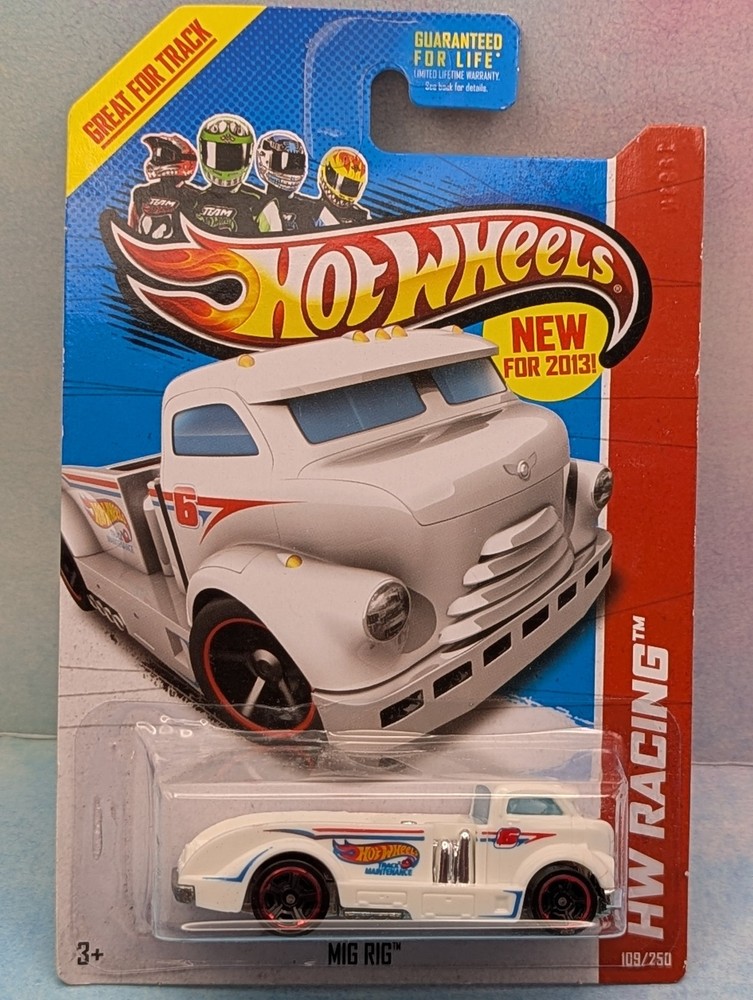 NEW 2013 Hot Wheels MIG RIG #109 Team∞white;red rim mc5∞HW Racing Race Team∞ z3