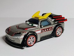Disney Pixar Cars KABUTO Tokyo Silver Tuner Mattel Diecast X1074 READ