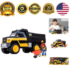 CAT Construction Workforce Hauler Action Set 18-Piece Kids Toy Playset 4-Inch