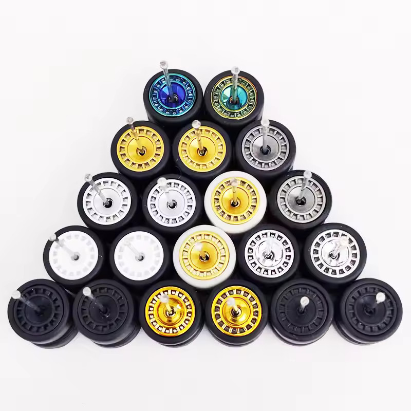 10 Sets AeroDisc Rim Mix & 11mm Real Rider Rubber Tires For 1/64 Hot Wheels Swap