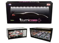 Collectible Display Show Case Illumicase+ LED Lights Mirror Base and Back, BLACK