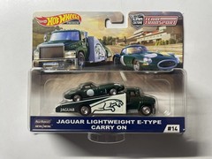 Hot Wheels Premium Team Transport Jaguar Lightweight E-Type & Carry On Hauler