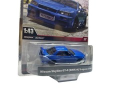 Mattel Hot Wheels Premium Nissan Skyline GT-R (BNR34) V-Spec ll Nur 1:43 NIB