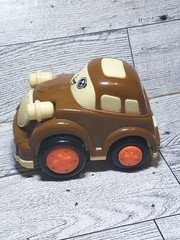 Brown Cream Friction Toy Car Face