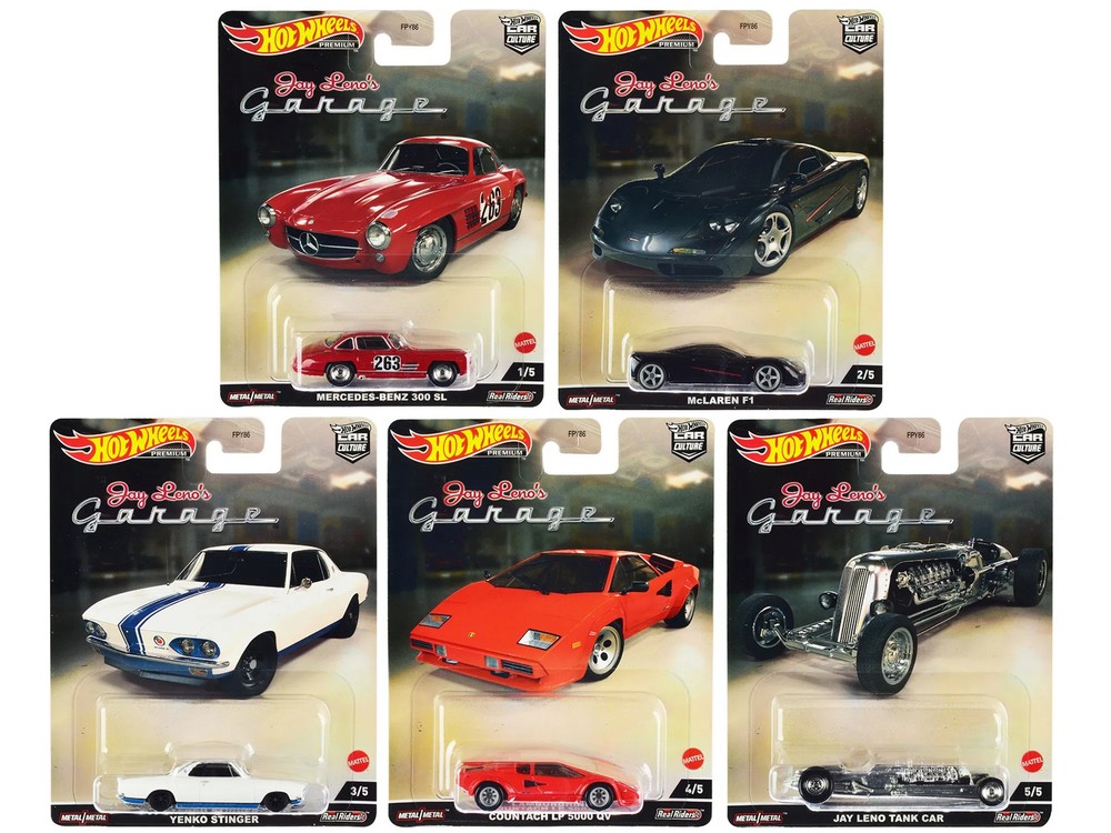 “Jay Leno’s Garage” 5 piece Set “Car Culture” Series Diecast Model Cars by Hot W