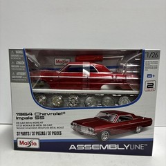 MAISTO ASSEMBLY LINE MODEL-KIT 1964 CHEVY IMPALA SS RED PAINT DIECAST 1/26 SCALE