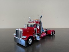 Custom- 1/64 DCP/First Gear Peterbilt 389 Day Cab w/ Headache Rack- Viper Red