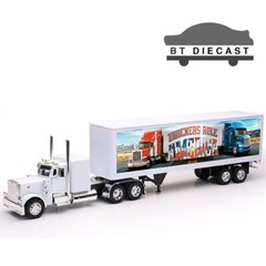 NEW RAY PETERBILT MODEL 379 TRUCKERS RULE AMERICAN 1/32 WHITE CAB SS-12393