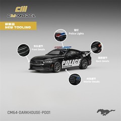 CM Model 1:64 DarkHorse / GTD police car Black Diecast Model Car