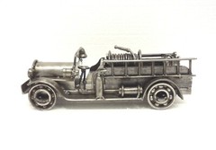 SUPERB SIGNED FIRE TRUCK MASSIVE RECYCLED METAL SCULPTURE STEAMPUNK JUNK ART SEE