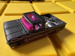 Hot Wheels HW Flames Custom ’62 Chevy Pickup Truck Matte Black W/Purple Flames