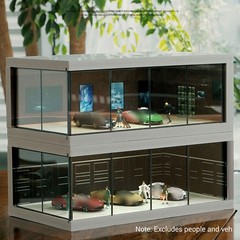 Stackable Display Case Garage with LED Light For 1/64 Scale Diecast Model Cars