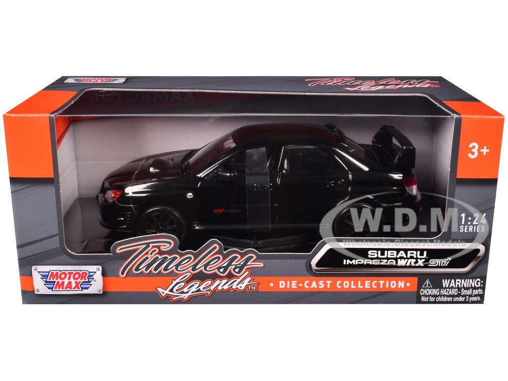 SUBARU IMPREZA WRX STI BLACK 1/24 DIECAST MODEL CAR BY MOTORMAX 73330