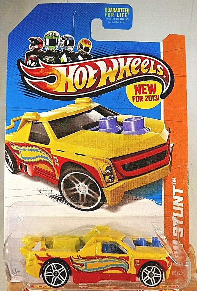 2013 Hot Wheels #80 HW Stunt-Stunt Circuit FIG RIG Yellow Variation wWhite Pr5Sp