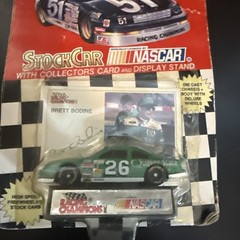 1993 Racing Champions Stock Car 1:64 Stand Card Brett Bodine #26 Quaker State(Z)