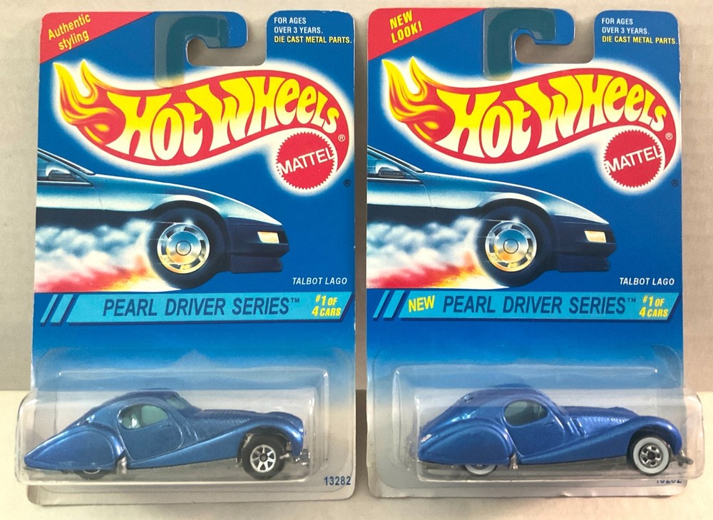 Hot Wheels TALBOT LAGO Pearl Driver #295 2 Variation Lot – Whitewalls & 7-Spokes