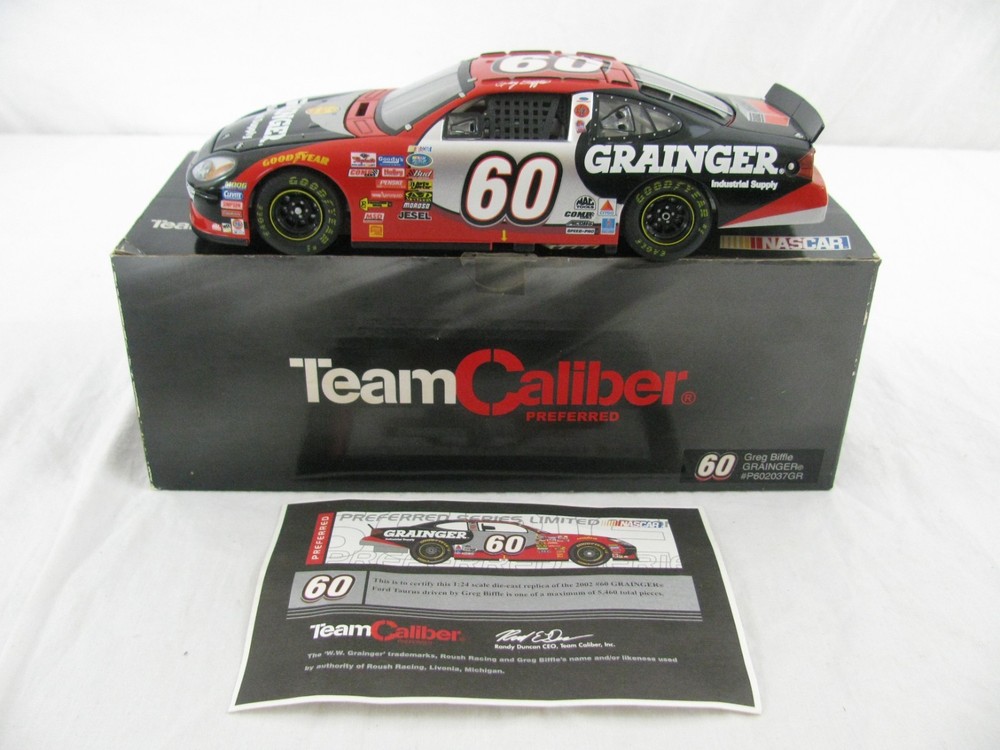 Team Caliber 1/24 NASCAR 2002 Greg Biffle #60 Grainger Ford Taurus Stock Car VG