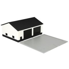 1/64 White & Black Machinery Shed with Black Roof by REVD Toys, 3D Printed, RVD1