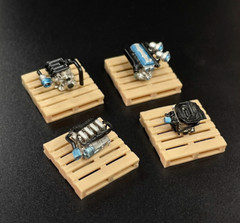1/64 Scale Car Turbo Engine Model Car Tuning Shop Scene Display Props Model Toys