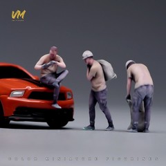 3pcs 1/64 construction worker Men Scene Prop Miniature Figures Doll Model Toy