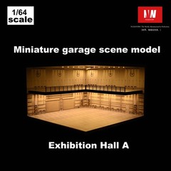 Diorama 1:64 Parking Lot Model LED Lighting Diecast Garage Model Display Case US