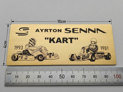 Ayrton Senna Race Car Engraved Metal Plaque Nameplate McLaren Lotus Williams etc