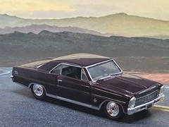 ’66 CHEVY CHEVROLET NOVA SS LIMITED EDITION 1/64 COLLECTIBLE MUSCLE CAR BURGUNDY