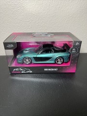 Jada Toys Pink Slips 1995 Mazda RX7 Diecast Car 1:32 Scale New – Green & Black