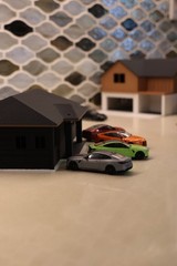 1:64 Scale Diorama House with 2 Car Garage | 3D Printed Display for Diecast Cars