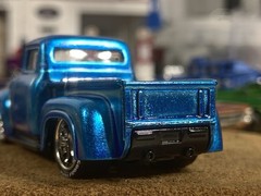 Hot Wheels Spectra Flame Blue Over Zinc Plated ‘56 Ford F100 Custom Wheel Swap