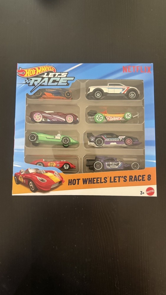 New NETFLIX Hot Wheels Let’s Race 8 PACK die cast metal race car toy GT-Scorcher