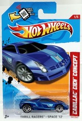 Hot Wheels Cadillac Cien Concept Thrill Racers Space 2012 – V5495 NRFP Blue 1:64