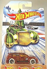 2019 Hot Wheels Holiday Hot Rods 3/6 AUDACIOUS Brown w/White Wheels Black 5 Sp